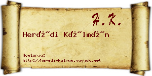 Herédi Kálmán névjegykártya
