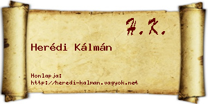 Herédi Kálmán névjegykártya